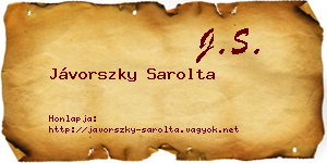 Jávorszky Sarolta névjegykártya